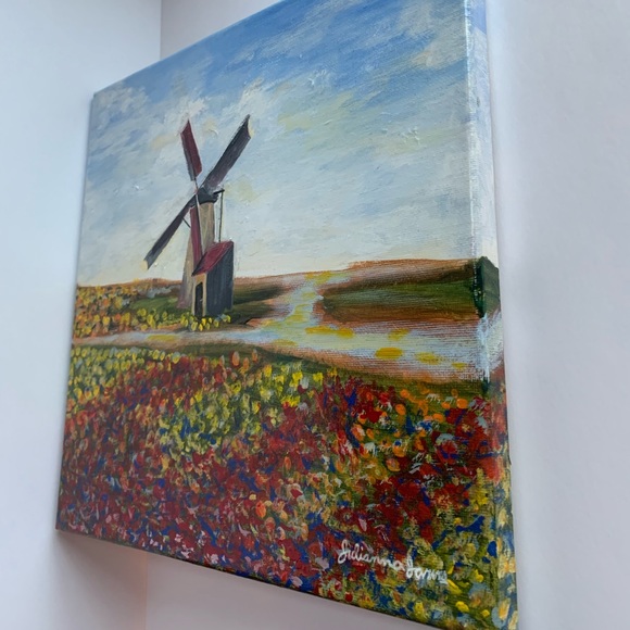 Original Acrylic Painting on Canvas called “Eclipse” 12 x 12” with gloss varnish - Picture 5 of 6